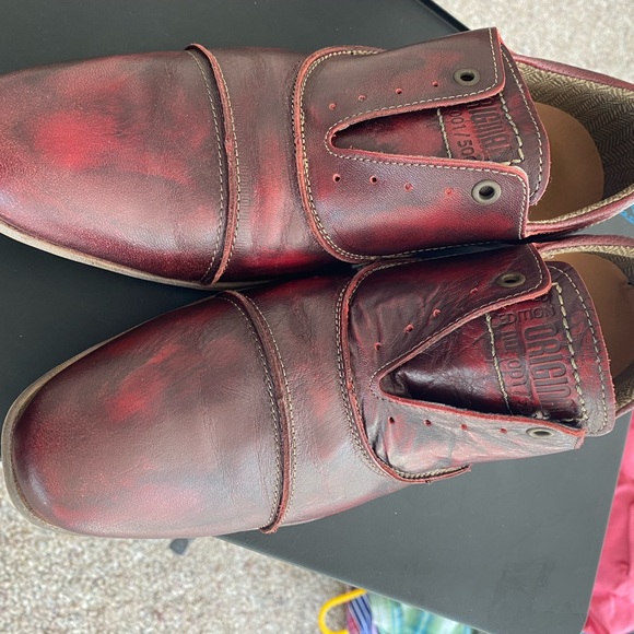 Steve Madden SCAFELL Red Burgandy Hand Crafted Limited Edition Mens Oxford Sz 10 - Picture 4 of 14